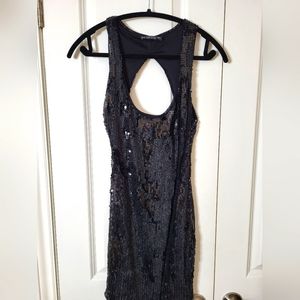 Bershka sequin black dress